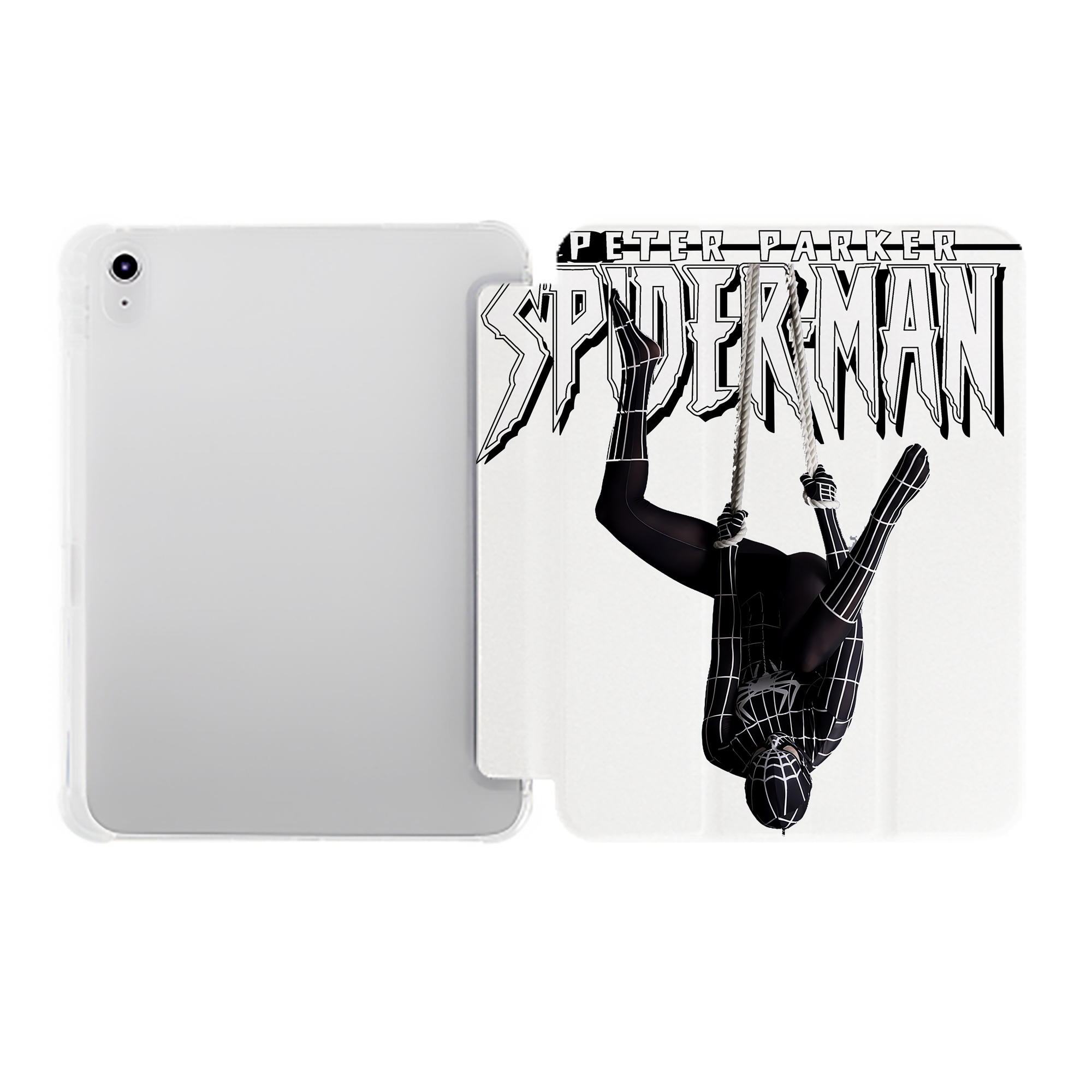 （画像用） Spider Man スパイダーマン IPad ケース ペン収納付き 三つ折りスタンド PUレザー×シリコン 対応機種9.5/10.5/10.9インチ